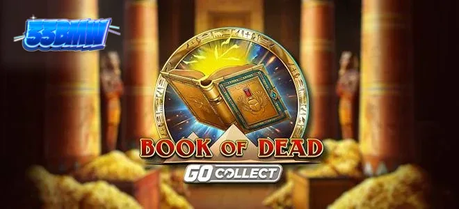 Book of Dead GO Collect স্লট গেমের একটি দৃশ্য যেখানে প্রাচীন মন্দির এবং স্বর্ণমুদ্রা দেখা যাচ্ছে